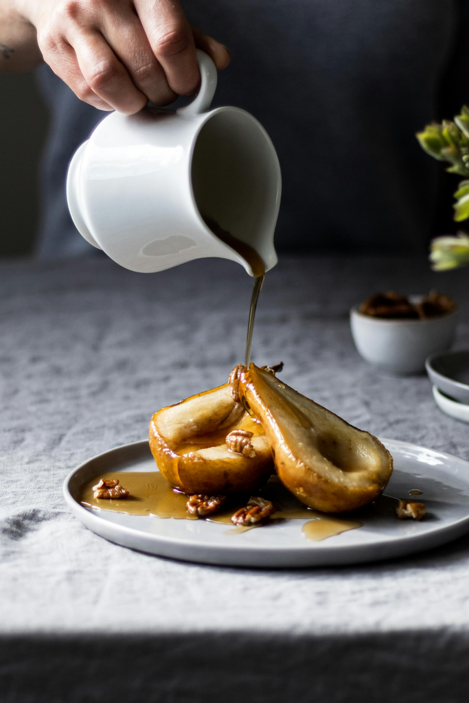 Poires pochées à la vanille