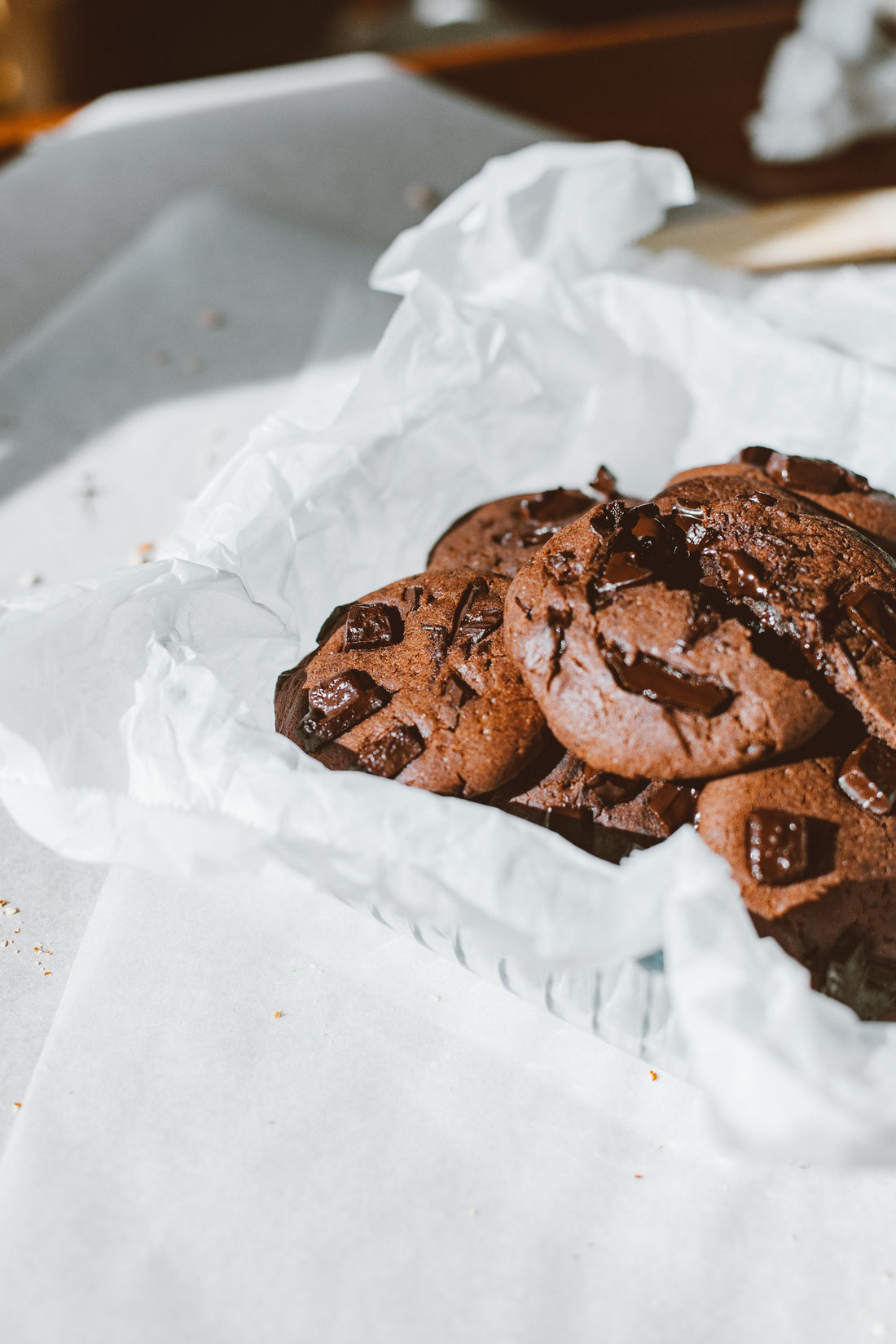Recette cookies tout chocolat et fleur de sel vanillée.
