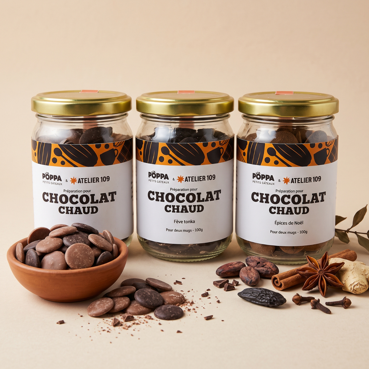 Trio chocolats chauds